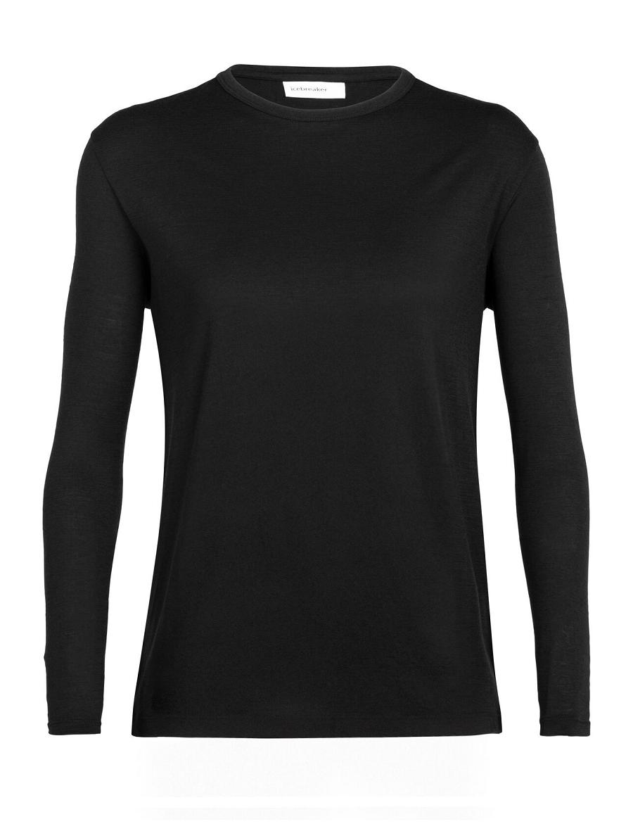 Black Icebreaker Merino Granary T-Shirt Women's Long Sleeve | AU 1639GSOL